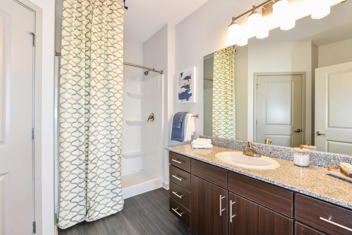 bathroom with standing shower