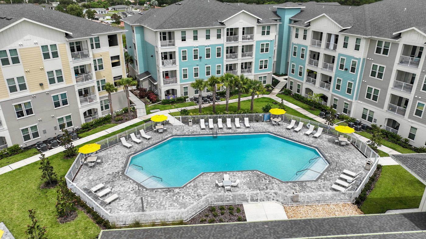 Aerial view of the pool
