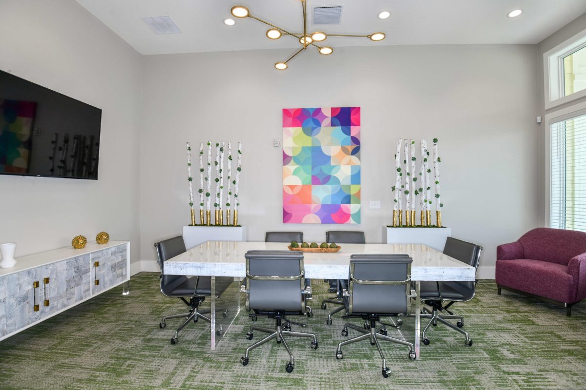 Conference room with TV