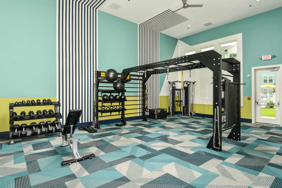 Fitness center with strength training and cardio equipment