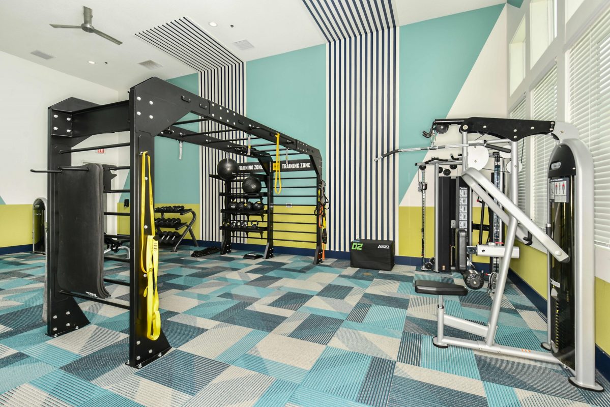 Fitness center with strength training and cardio equipment