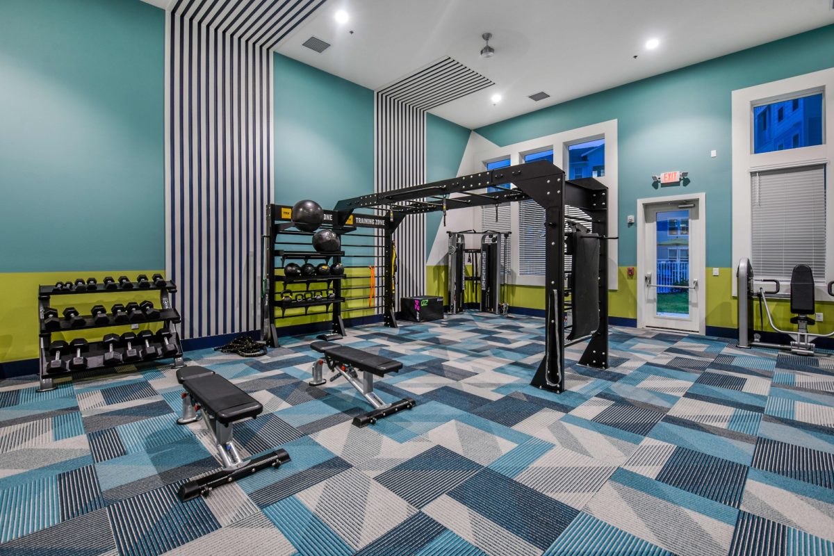Fitness center with strength training and cardio equipment